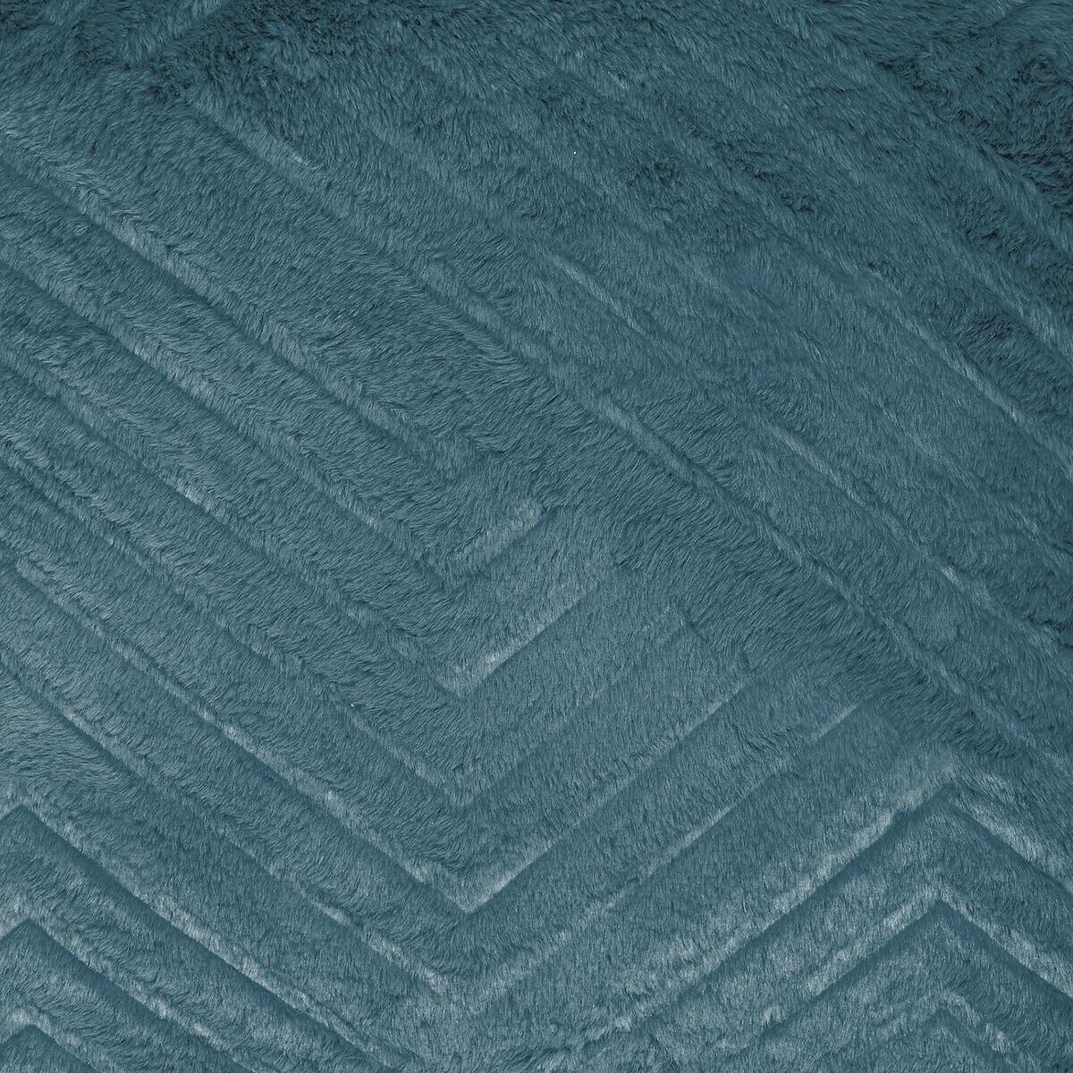 Faux Fur Effect Cushion Teal blue, 45x45 cm Duck blue