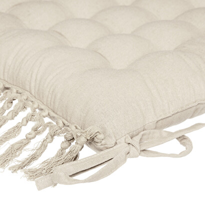 Macram&eacute; chair cushion ivory white, 40x40 cm