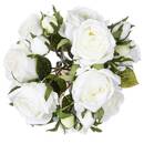 Bouquet of 14 artificial roses White, H.40 cm White