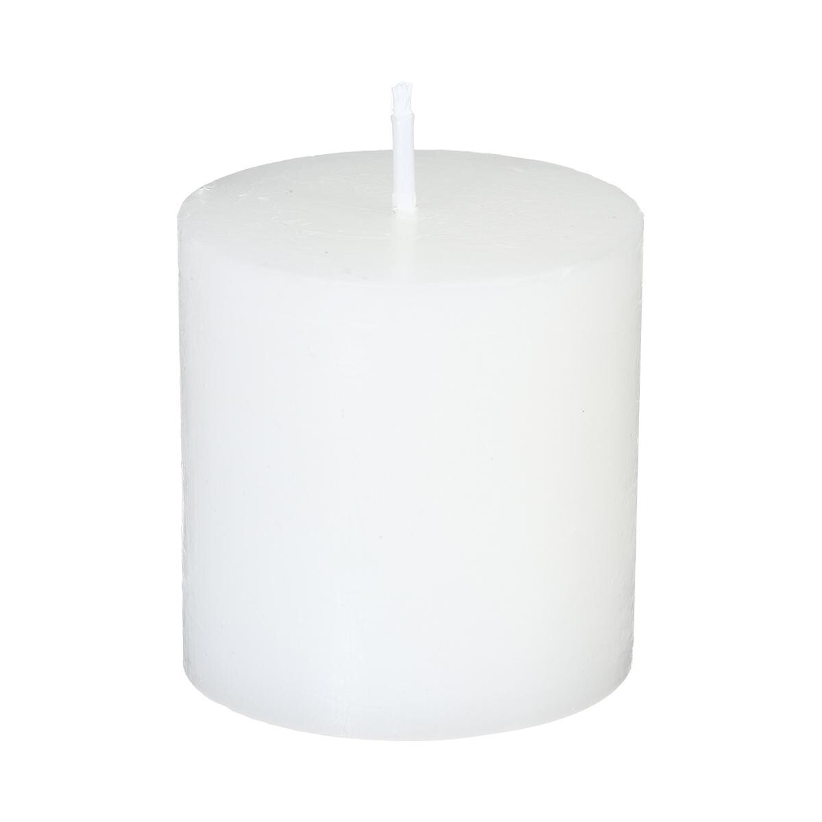 Set of 4 rustic candles "Olia" White, 60g White
