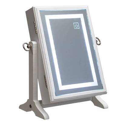 Led jewelry cabinet, wood white, 26x35 cm