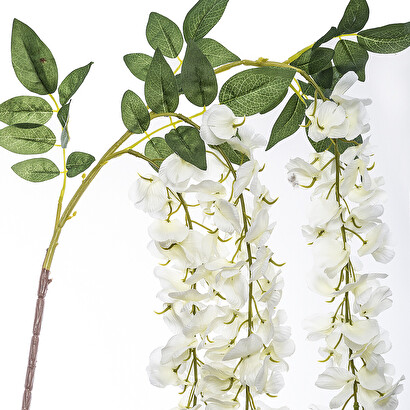 Artificial wisteria stem white, h.130 cm