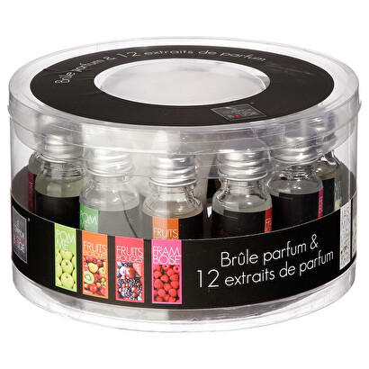 Fragrance burner with 12 oils transparent, 10ml