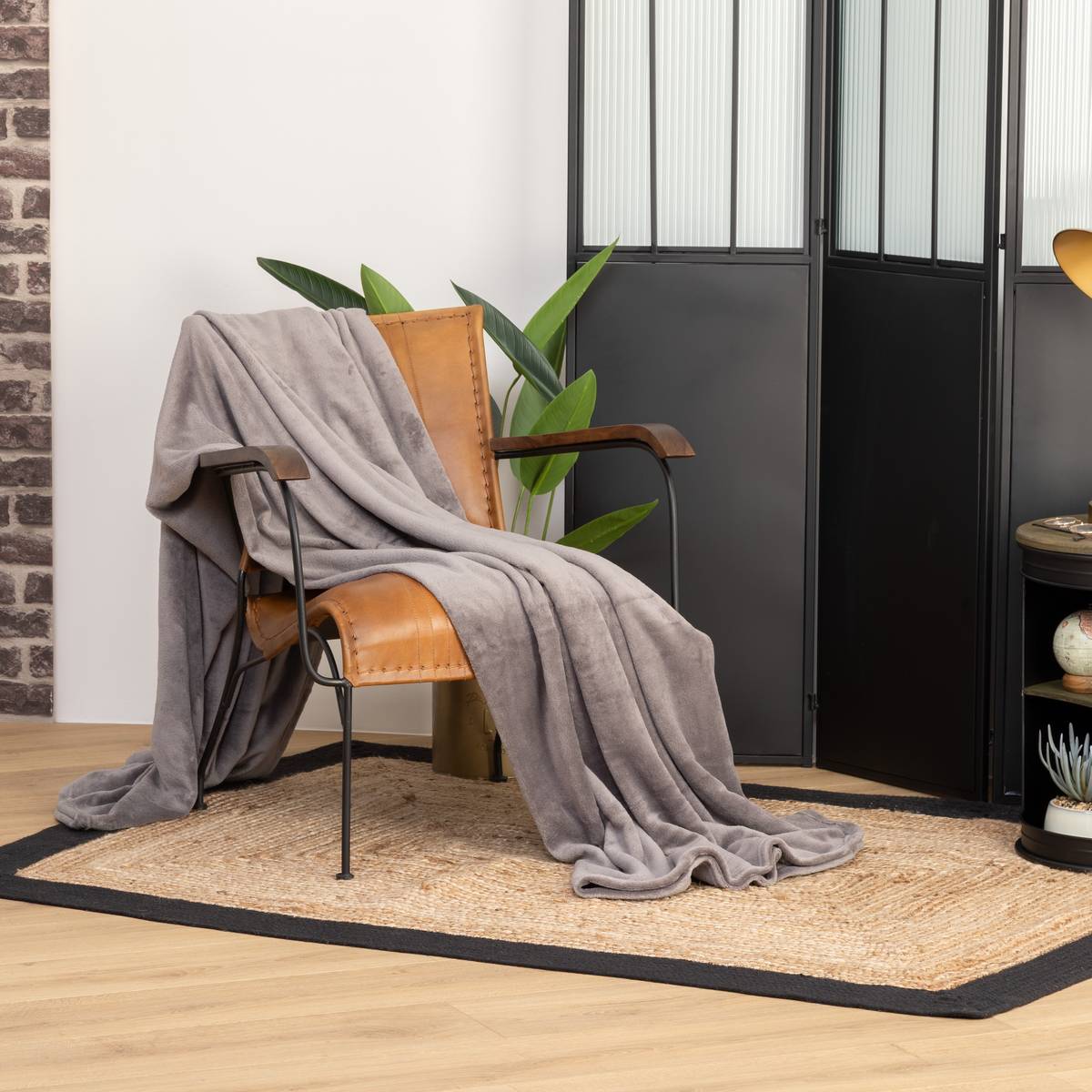 Microfiber Throw Gray, 180x230 cm Grey