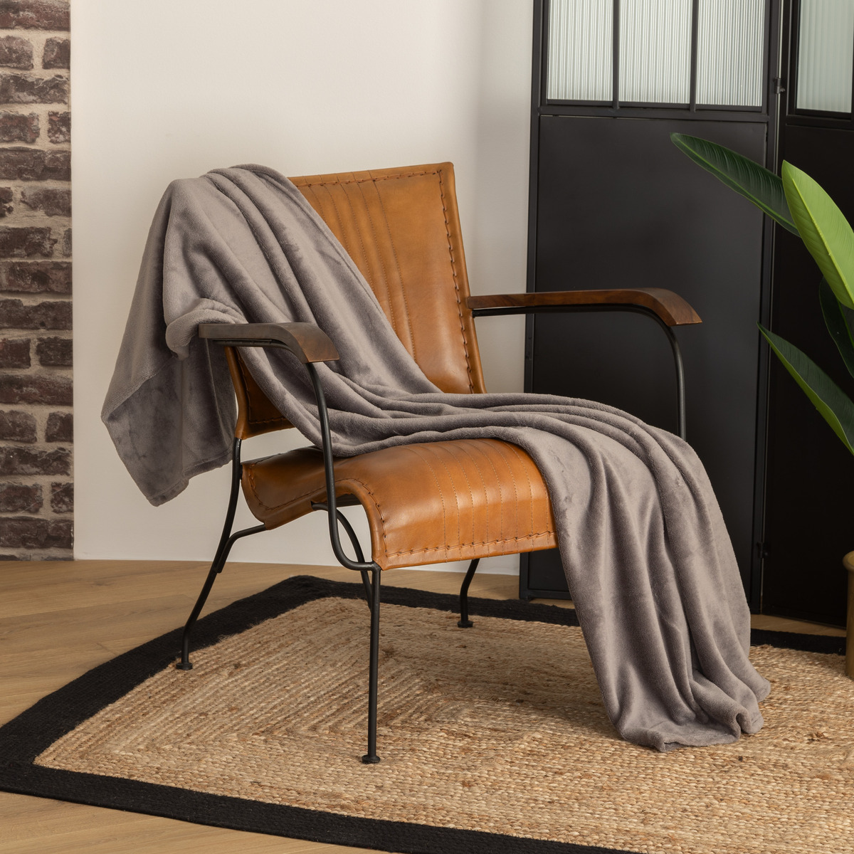 Microfiber Throw Gray, 130x180 cm Grey