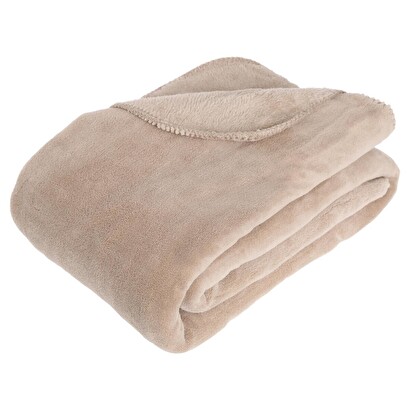 Microfiber throw beige, 180x230 cm