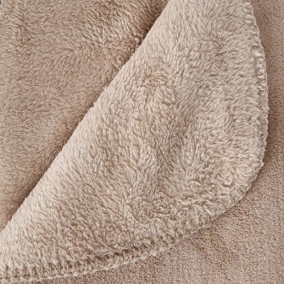Microfiber throw beige, 180x230 cm