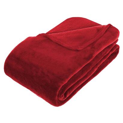 Microfiber throw red, 180x230 cm