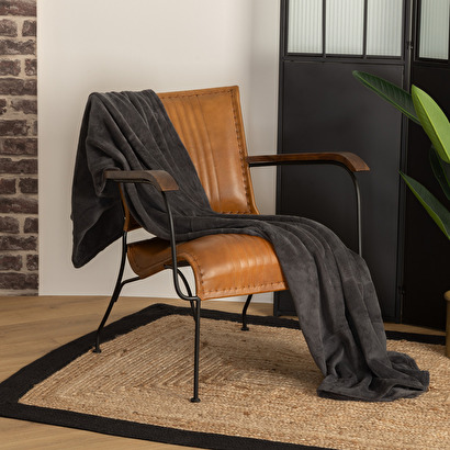 Microfiber throw slate grey, 130x180 cm