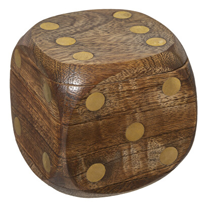 Dice game mango wood, 6.5x6.5 cm
