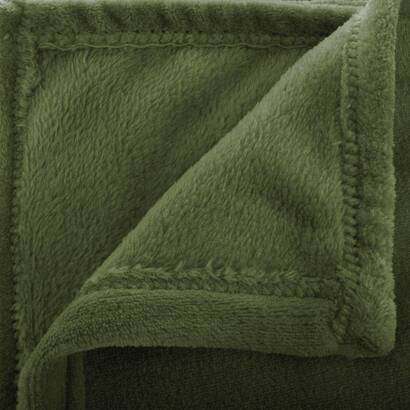 Flannel throw khaki green, 130x180 cm