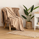 Microfiber Throw Beige, 130x180 cm Beige