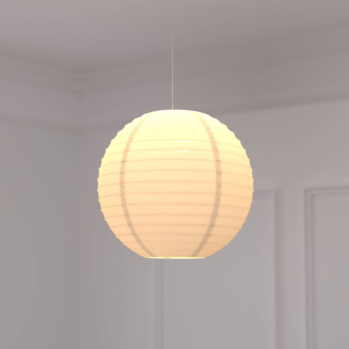 Paper Lantern Ball White, D.35 cm White
