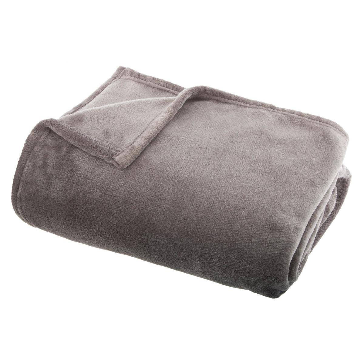 Flannel throw Gray, 125x150 cm Grey