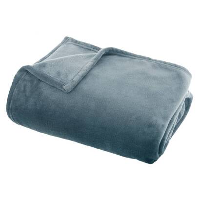 Flannel throw storm blue, 130x180 cm