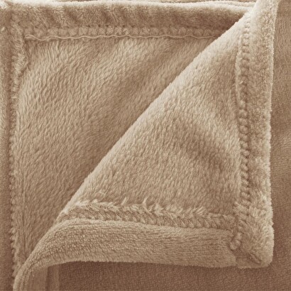 Flannel throw beige, 125x150 cm