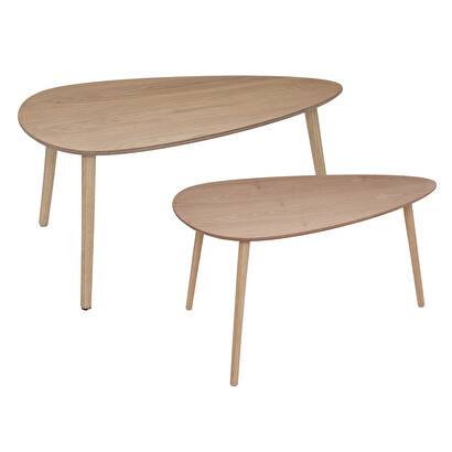 "mileo" nesting tables pine, l.88/98 cm