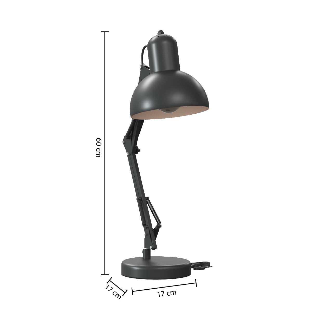 Lamp "Bren" Black metal, H.56 cm Black