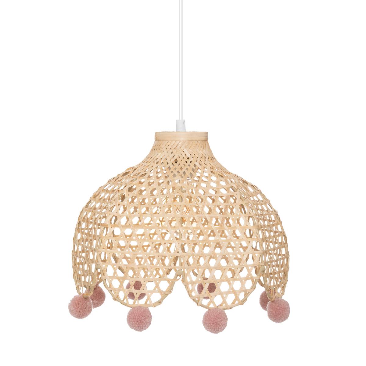 Children's pendant light Bamboo, H.22 cm Natural wood