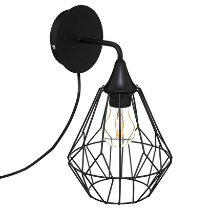 Wall lamp "flave" black metal, d.19 cm