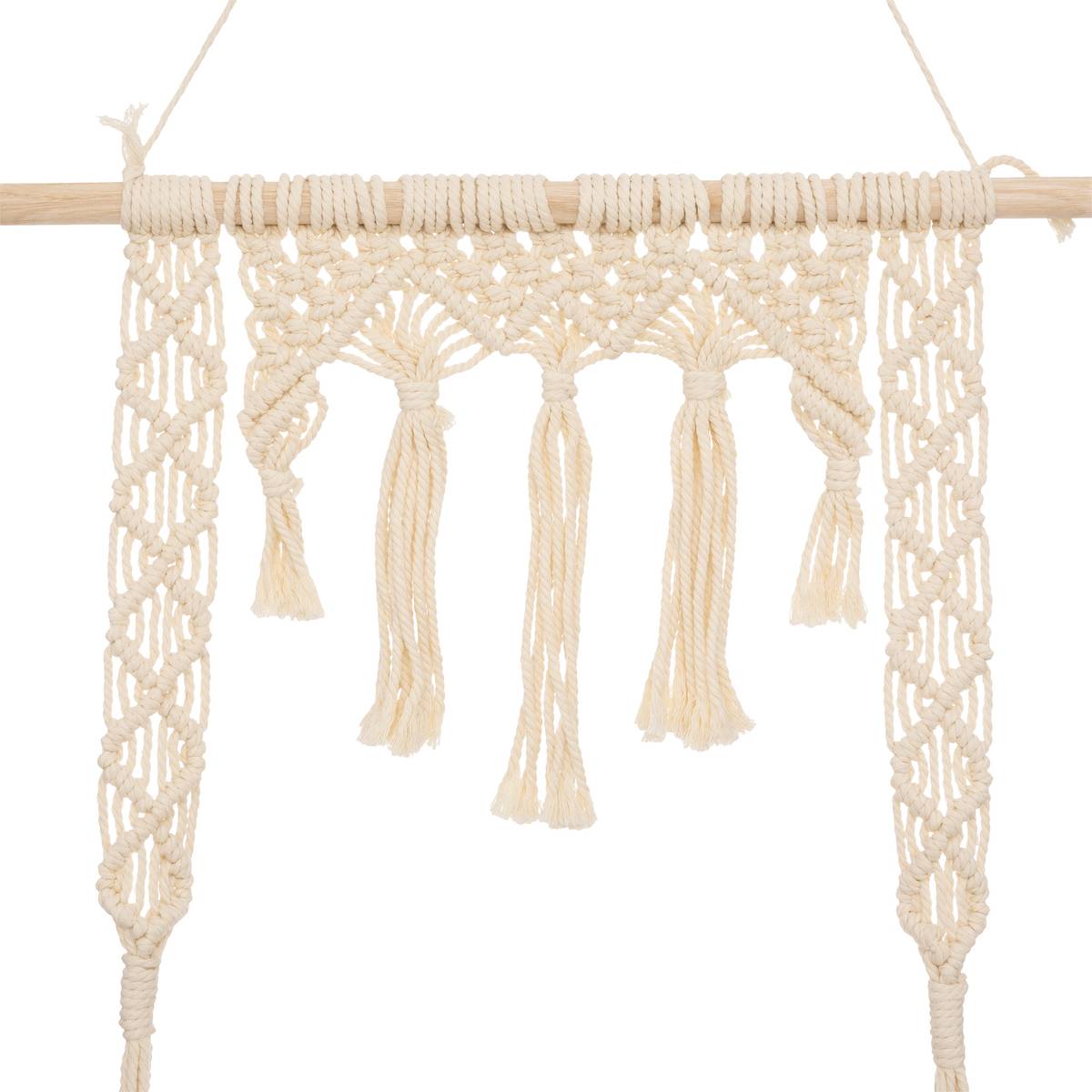 Macrame Wall Shelf Ivory white, 60x80 cm Ivory white