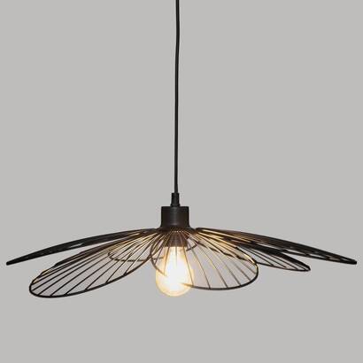 Pendant light "flower" black metal, d.57 cm