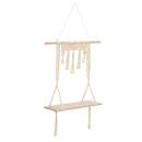 Macrame Wall Shelf Ivory white, 60x80 cm Ivory white