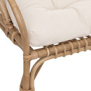 Bench "Neta" 2-seater, Rattan, White Fabric White
