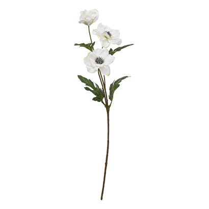 Artificial anemone stem white, h.69 cm