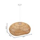 Pendant Light "Jeny" Rattan, D.68 cm Natural wood