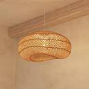 Pendant Light "Jeny" Rattan, D.68 cm Natural wood