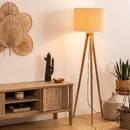 Tripod Floor Lamp 'Olga' Mango tree, H.150 cm Black