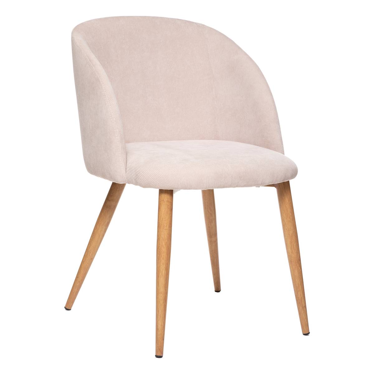 Chair "Celeste" Corduroy effect, Beige Beige / Brown