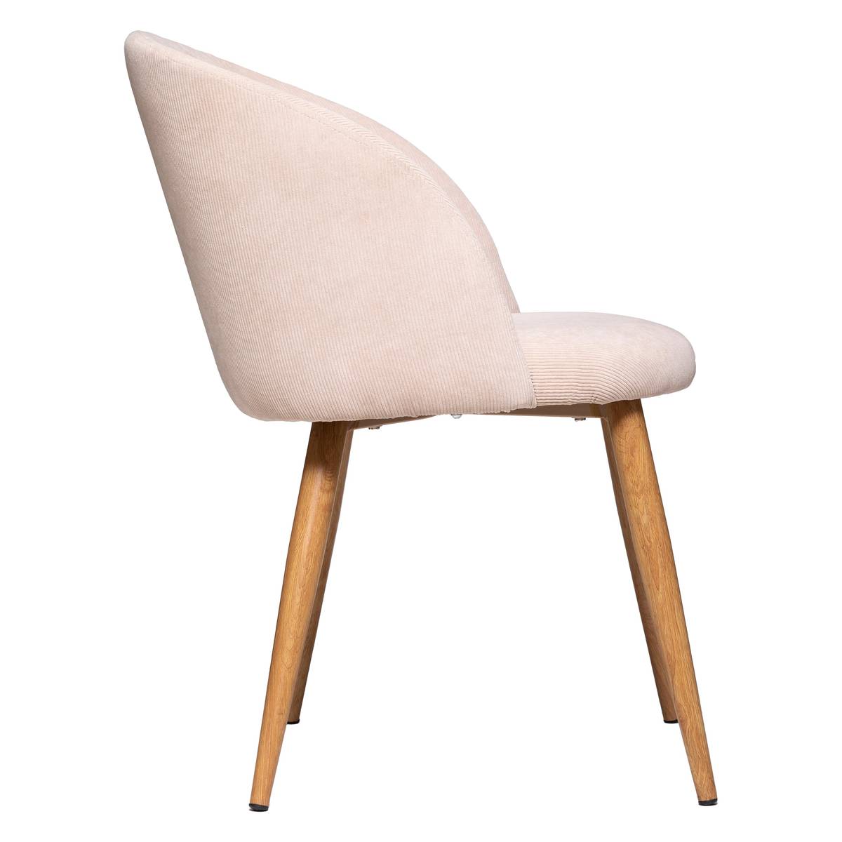 Chair "Celeste" Corduroy effect, Beige Beige / Brown