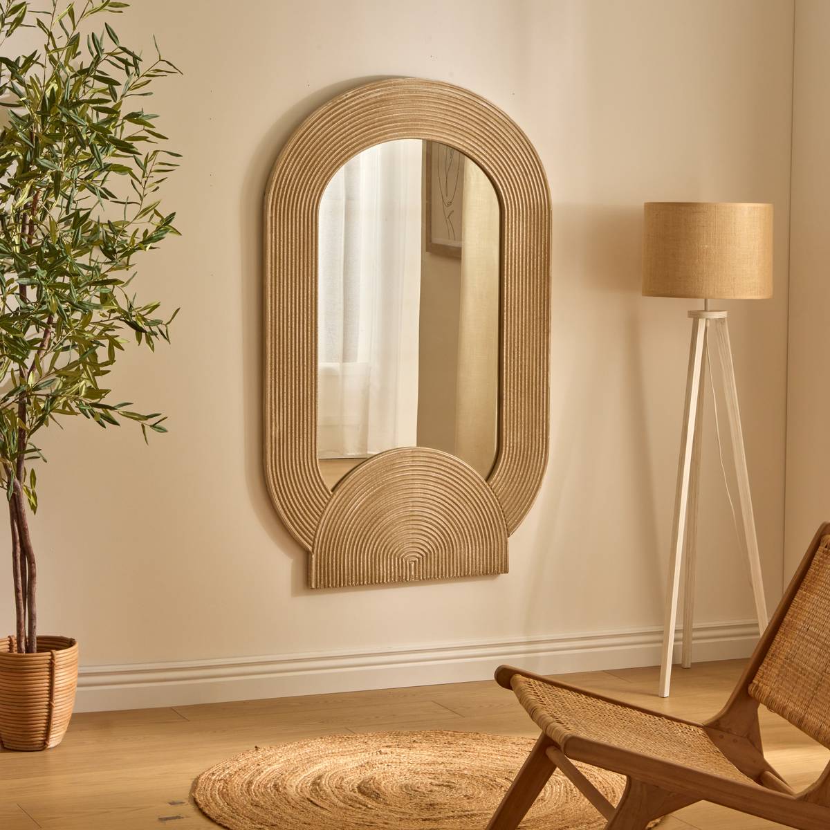 Armchair "Timor" Teak, Rattan Natural wood