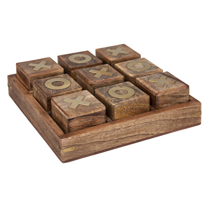 Tic-tac-toe game wood, 23x23 cm