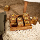 Tic-Tac-Toe Game Wood, 23x23 cm Beige