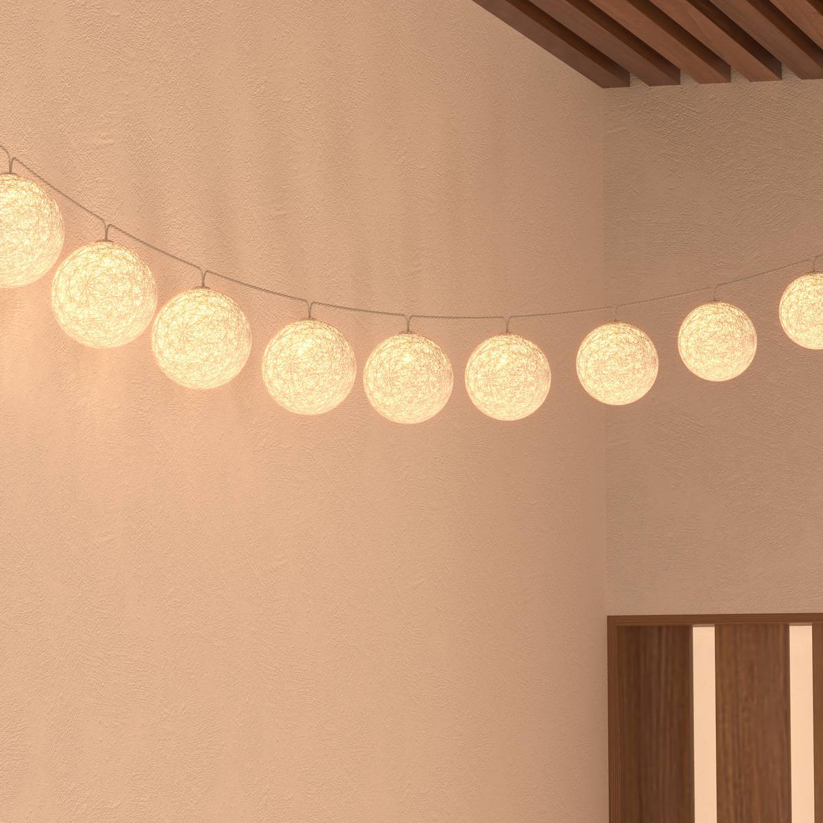 Solar Outdoor String Lights 10 light balls Model 1