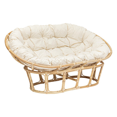 "mamasan" sofa 2 seater, rattan, white