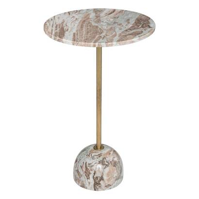 Side table "nema" marble, beige, d.35 cm