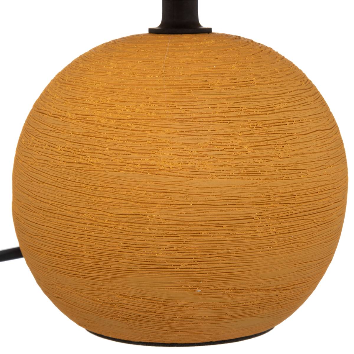 Ceramic Lamp "Tim&eacute;o" Striped mustard yellow, H.25 cm Striped mustard yellow