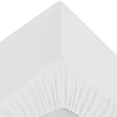 Fitted sheet, percale white, 140x190 cm