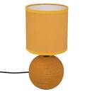 Ceramic Lamp "Tim&eacute;o" Striped mustard yellow, H.25 cm Striped mustard yellow