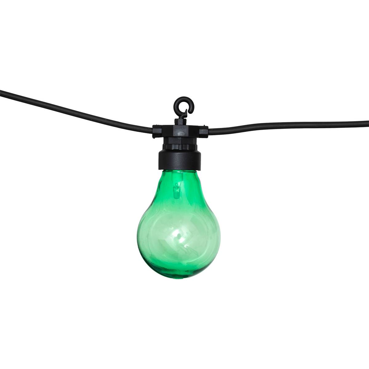 Solar-powered multicolor outdoor string lights 10 light bulbs Multicolored