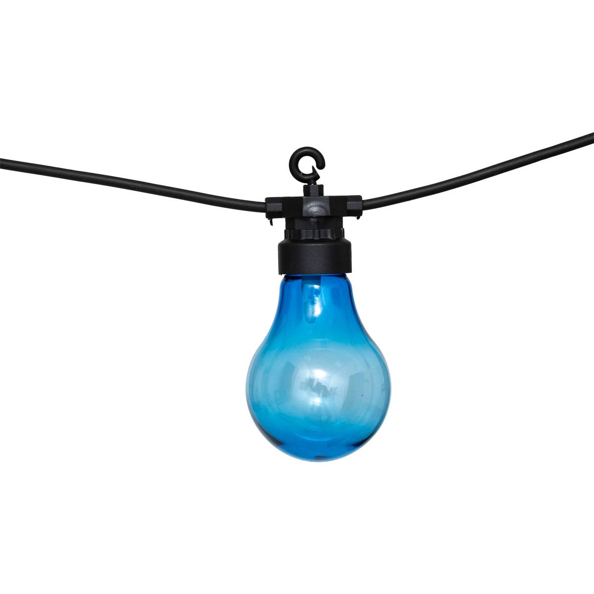 Solar-powered multicolor outdoor string lights 10 light bulbs Multicolored