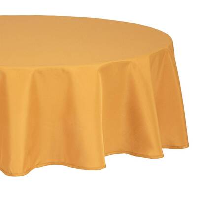 Stain-resistant tablecloth mustard yellow, d.180 cm