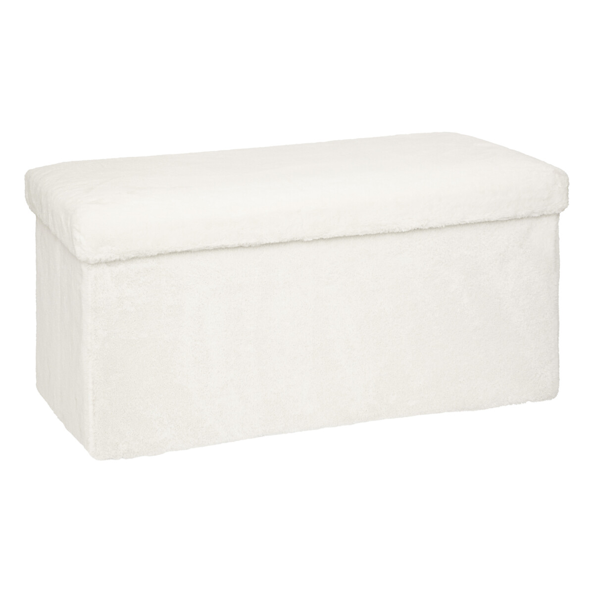 Folding double pouf "Ezzio" White fur White