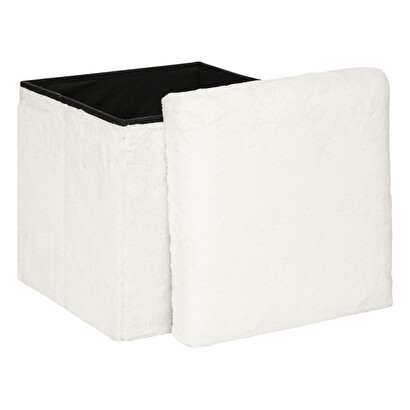 Folding pouf "ezzio" white fur