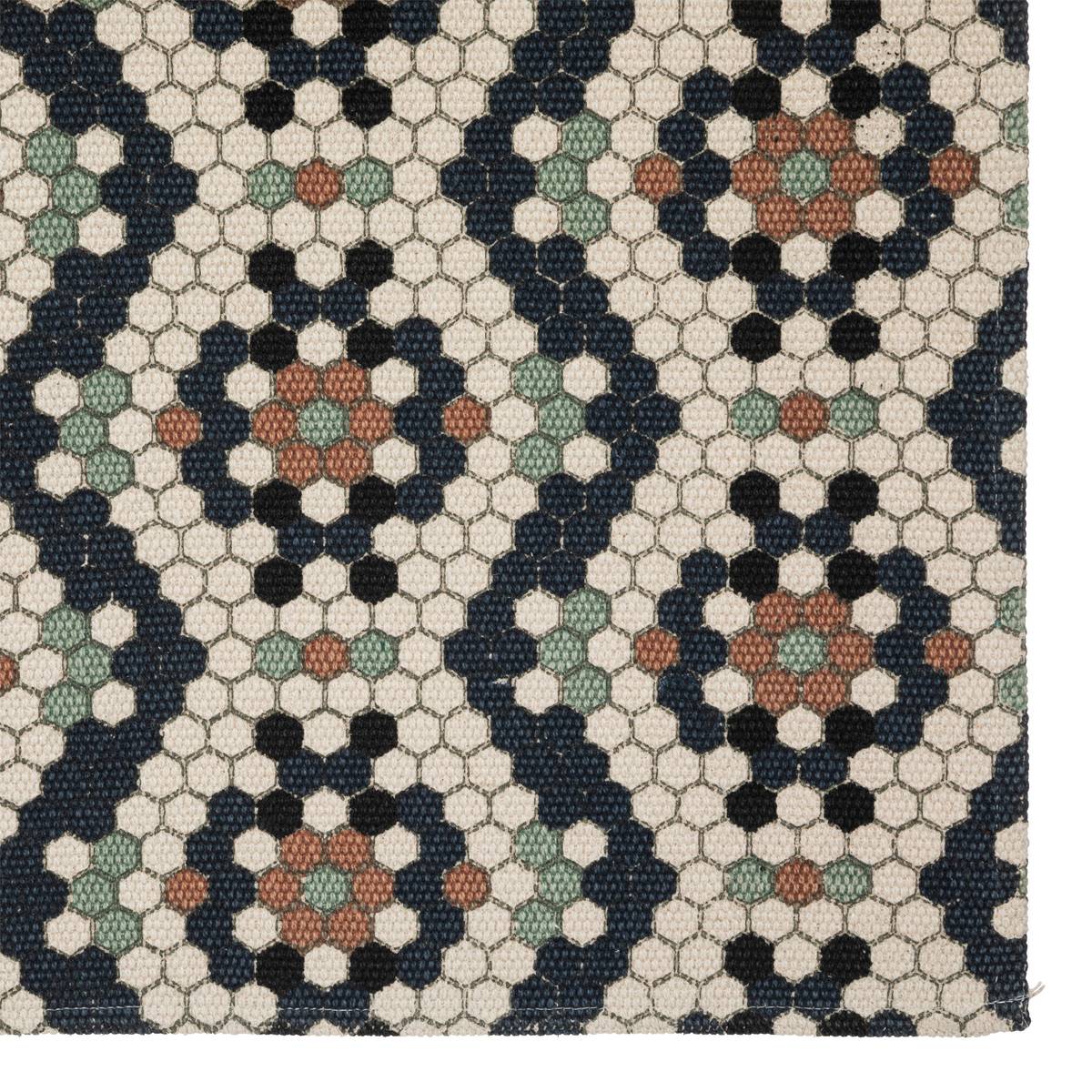 Rug 'Mozeka' Cotton, 120x170 cm Aegean blue