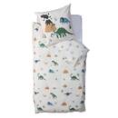 "Dinosaur" Bedding Set Cotton, beige, 140x200 cm Beige